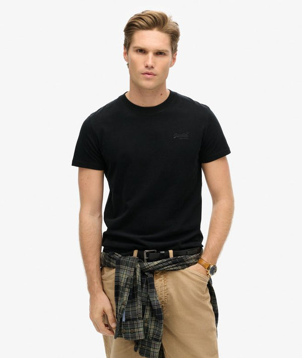 Superdry Essential Logo Embroidered Tee - Black