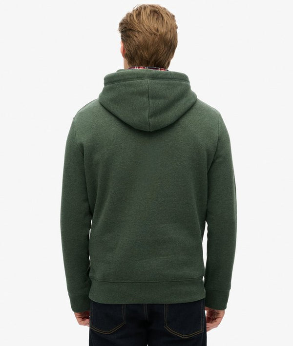 Superdry Essential Logo Hoodie HB - Deep Forest Green Marl