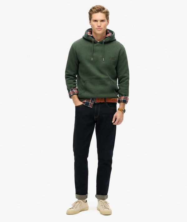 Superdry Essential Logo Hoodie HB - Deep Forest Green Marl