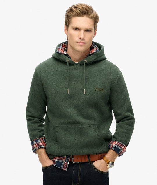 Superdry Essential Logo Hoodie HB - Deep Forest Green Marl