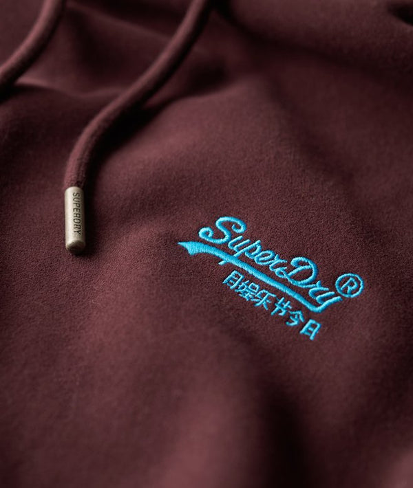 Superdry Essential Logo Hoodie - Rich Deep Burgundy