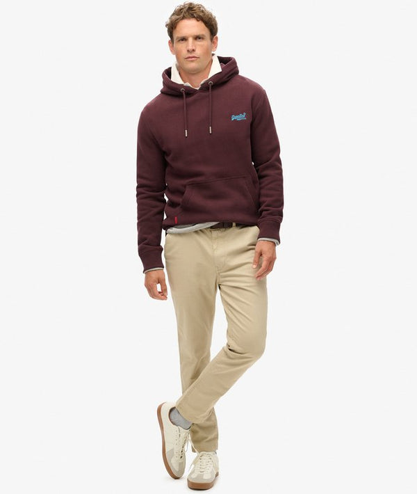 Superdry Essential Logo Hoodie - Rich Deep Burgundy