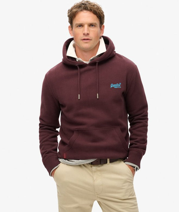 Superdry Essential Logo Hoodie - Rich Deep Burgundy