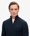 Superdry Essential Emb Knit Half Zip - Carbon Navy Marl