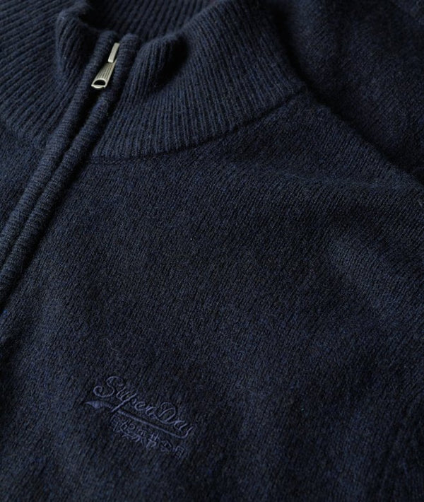 Superdry Essential Emb Knit Half Zip - Carbon Navy Marl