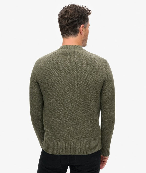 Superdry Chunky Raglan Jumper - Beetle Green