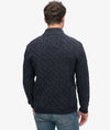 Superdry Cable Button Neck Jumper - Darkest Navy