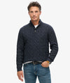 Superdry Cable Button Neck Jumper - Darkest Navy