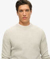 Superdry Textured Crew Knit Jumper - Light Grey