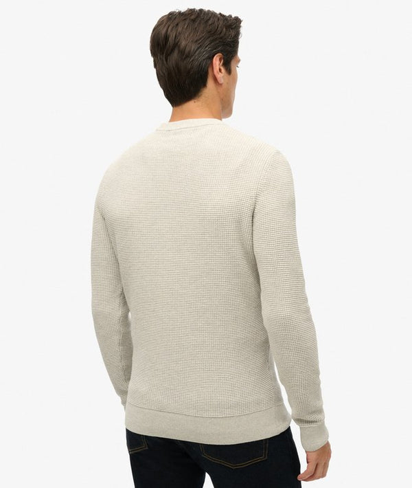 Superdry Textured Crew Knit Jumper - Light Grey