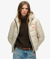 Superdry Sports Puffer Bomber Jacket - Pelican Beige