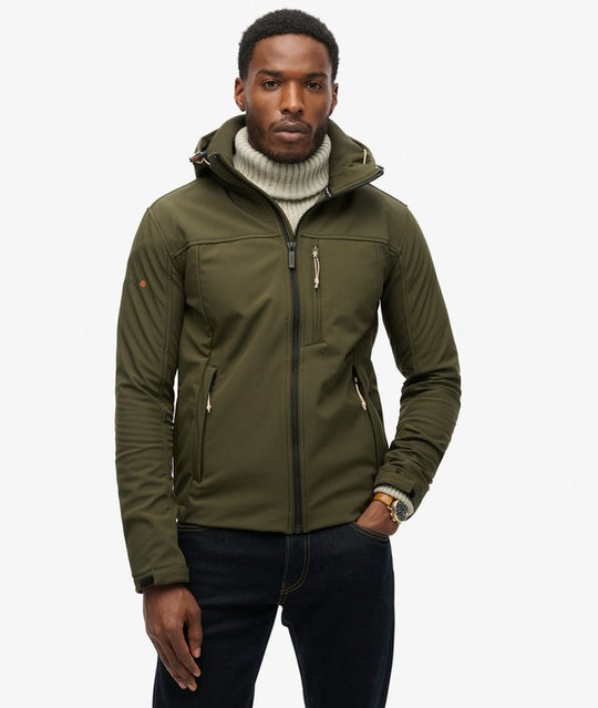 Superdry Hooded Soft Shell Trekker Jacket - Army Khaki