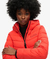 Superdry Hooded Microfibre Padded Jacket - Sunset Red