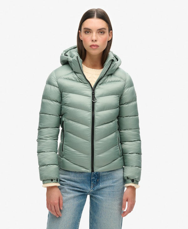 Superdry Hooded Fuji Padded Jacket - Light Jade Green