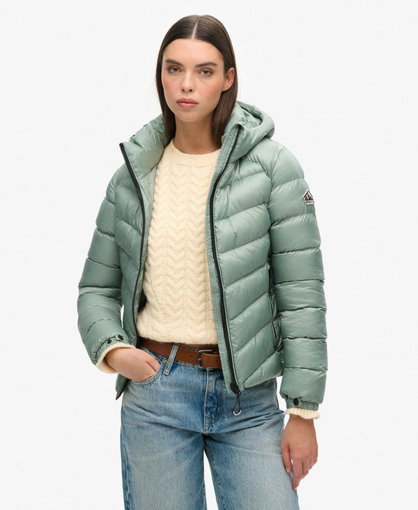 Superdry Hooded Fuji Padded Jacket - Light Jade Green