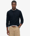 Superdry Vintage Textured Grandad Top - Eclipse Navy