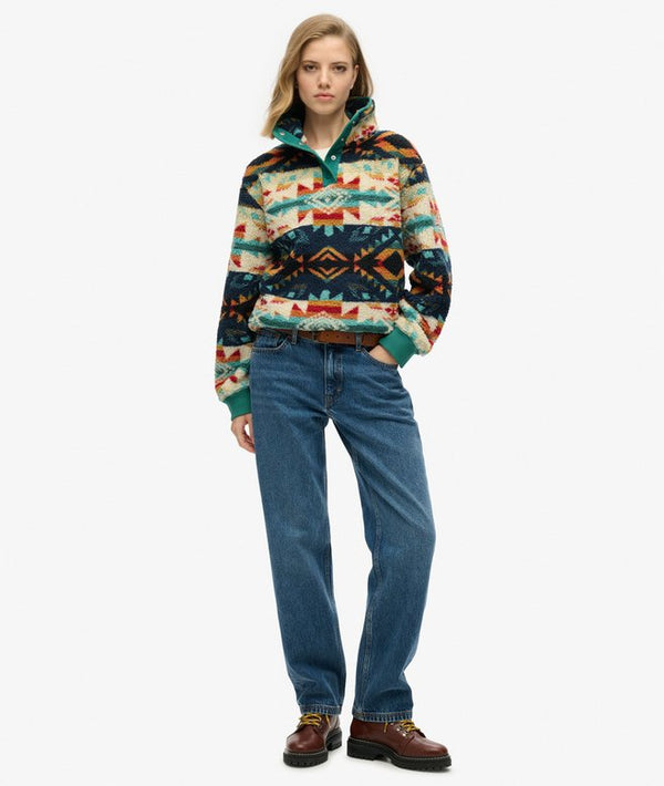 Superdry Super Soft Printed Henley - Nava Quilt Print