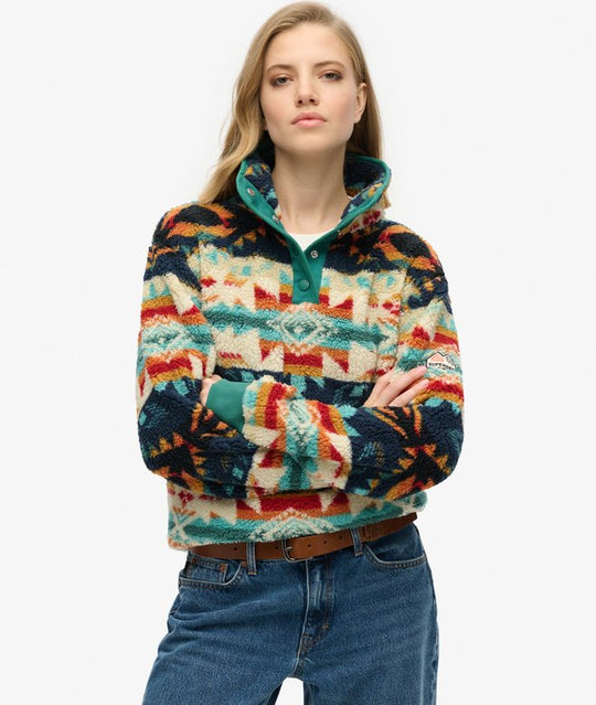 Superdry Super Soft Printed Henley - Nava Quilt Print