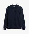 Superdry Long Sleeve Polo Jumper - Lauren Navy