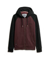 Superdry Essential Baseball Ziphood - Rich Deep Burgundy/Black