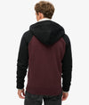 Superdry Essential Baseball Ziphood - Rich Deep Burgundy/Black