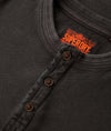 Superdry Vintage Textured Grandad Top - Washed Black