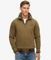 Superdry Contrast Stitch Half Zip Thru - Washed Beach Dark Green