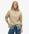 Superdry Essential Half Zip Jumper - Fudge Brown