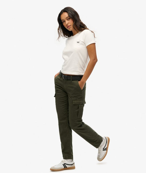 Superdry Mid Rise Slim Cargo - Surplus Goods Oliver Green