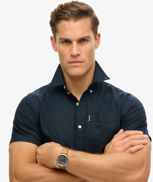 Superdry Oxford Short Sleeve Shirt - Eclipse Navy