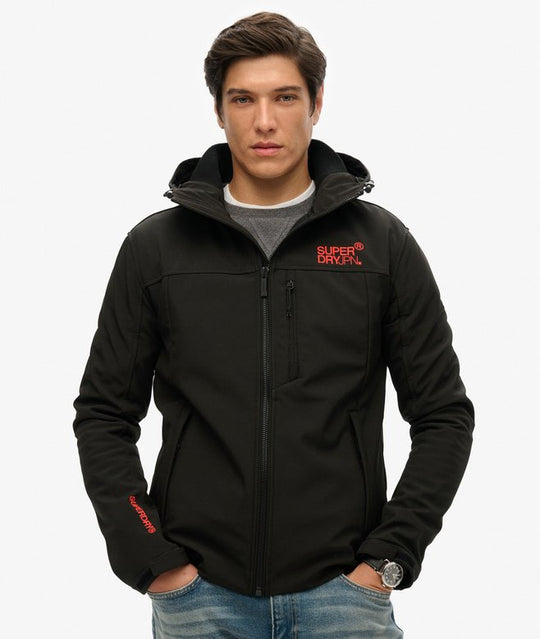 Superdry Hooded Soft Shell Trekker Jacket - Black [Size M]