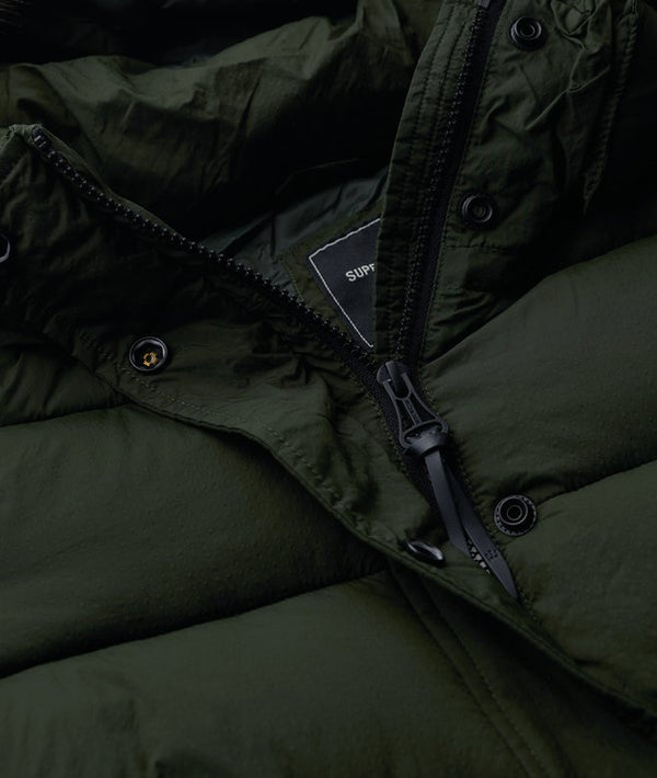 Superdry Vintage Hooded Mid Layer Short Jacket - Surplus Goods Olive