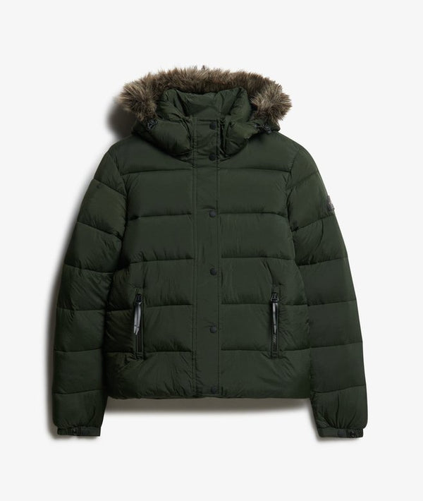 Superdry Vintage Hooded Mid Layer Short Jacket - Surplus Goods Olive