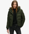 Superdry Vintage Hooded Mid Layer Short Jacket - Surplus Goods Olive