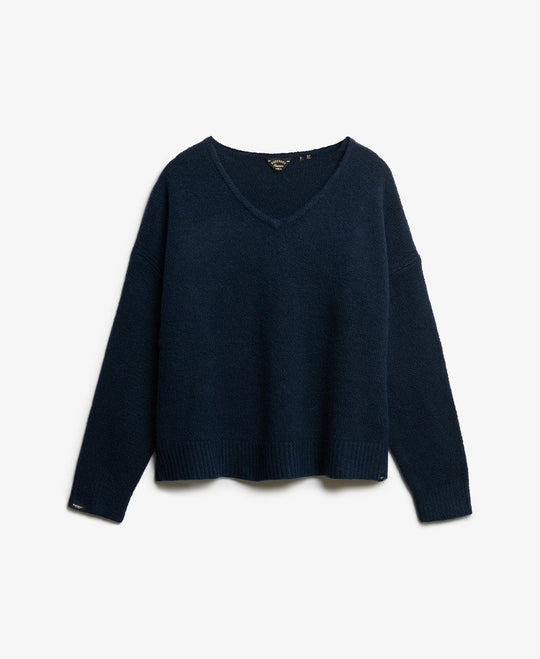 Superdry Brushed Neck Jumper - Richest Navy Twist