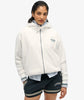 Superdry Country Club Velour Zip Hood - Off White