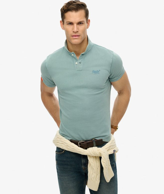 Superdry Vintage Destroy Polo - Destroy Tourmaline Blue