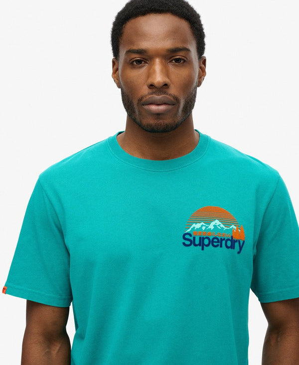 Superdry CL Great Outdoors Chest Tee - Blue Grass