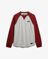Superdry Vintage Athletic Baseball Top - Grey Grindle/Rich Burgundy