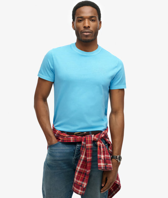 Superdry Classic Essential Tee - Washed Neon Sky Blue