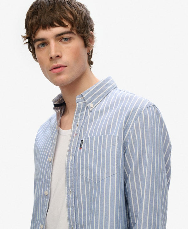 Superdry Essentials Oxford Shirt - Broker Navy Stripe