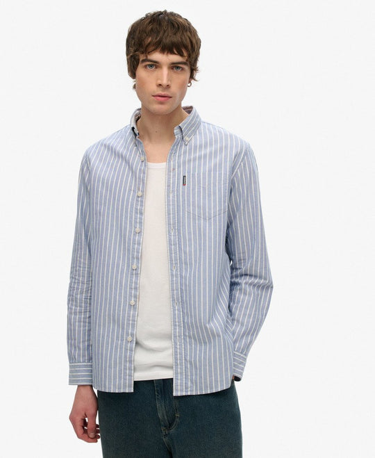 Superdry Essentials Oxford Shirt - Broker Navy Stripe