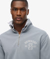 Superdry Athletic Essential Half Zip - Flint Stone Blue Grey