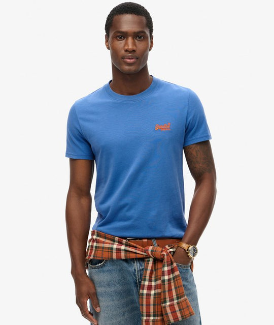 Superdry Essential Logo Embroidered Tee - Monaco Blue