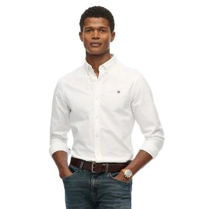 Superdry Preppy Oxford Long Sleeve Shirt - Optic