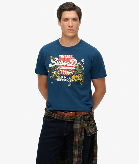 Superdry VL Tokyo Relaxed Tee - Blue Bottle [Size M]