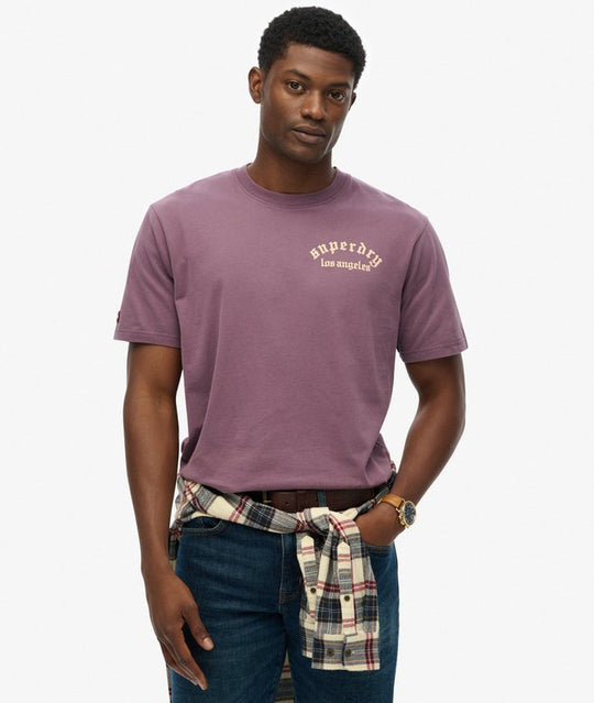 Superdry Neo Trad Tattoo Loose Tee - Blackened Purple