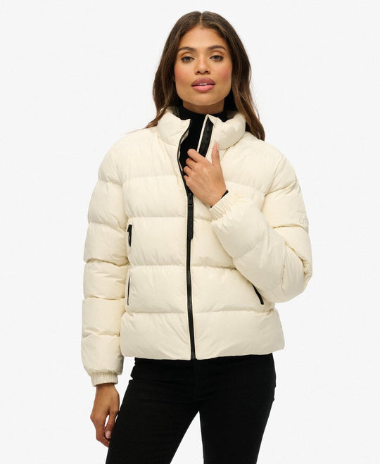 Superdry Non Hooded Sports Puffer Jacket - Off White