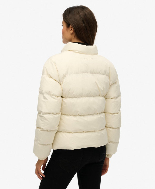 Superdry Non Hooded Sports Puffer Jacket - Off White