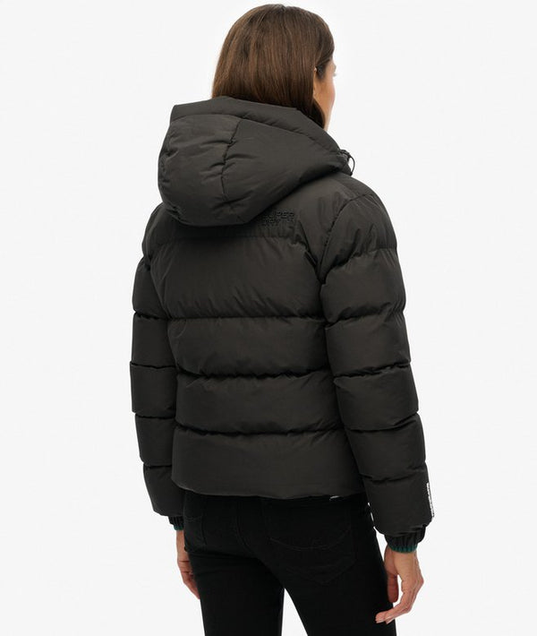 Superdry Hooded Sports Puffer Jacket - Black